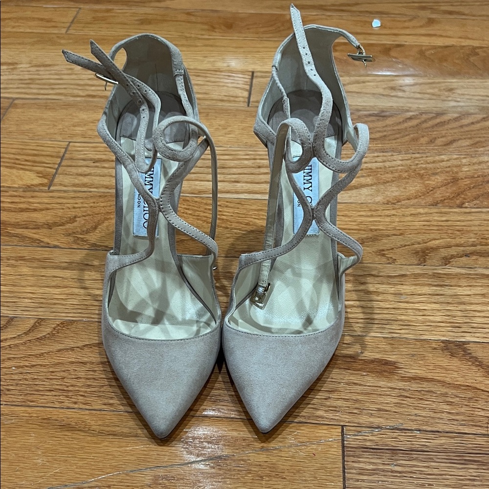 Jimmy Choo Taupe Strappy Heels